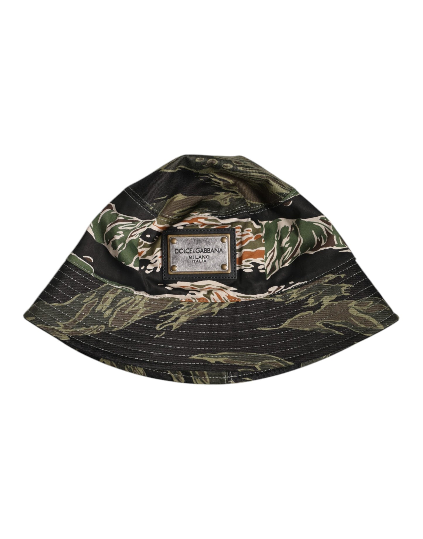 Dolce & Gabbana Multicolor DG Plaque Wide Brim Bucket Hat