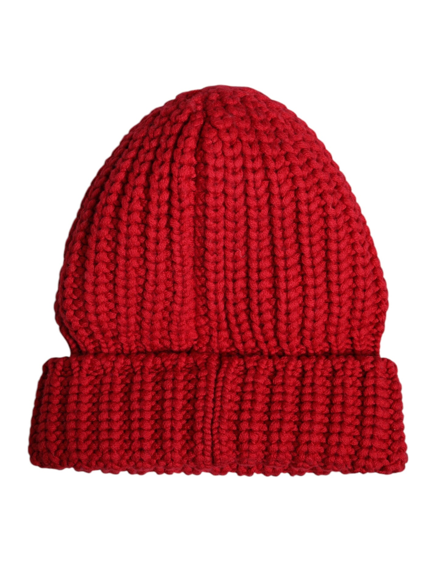 Dolce & Gabbana Red Solid Wool Knitted Winter Beanie Hat