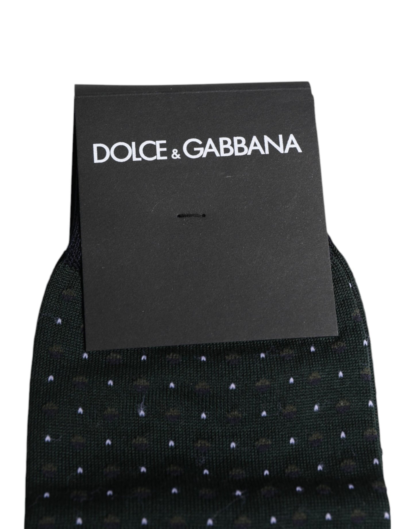 Dolce & Gabbana Black Polka Dots Cotton Mid Calf Socks