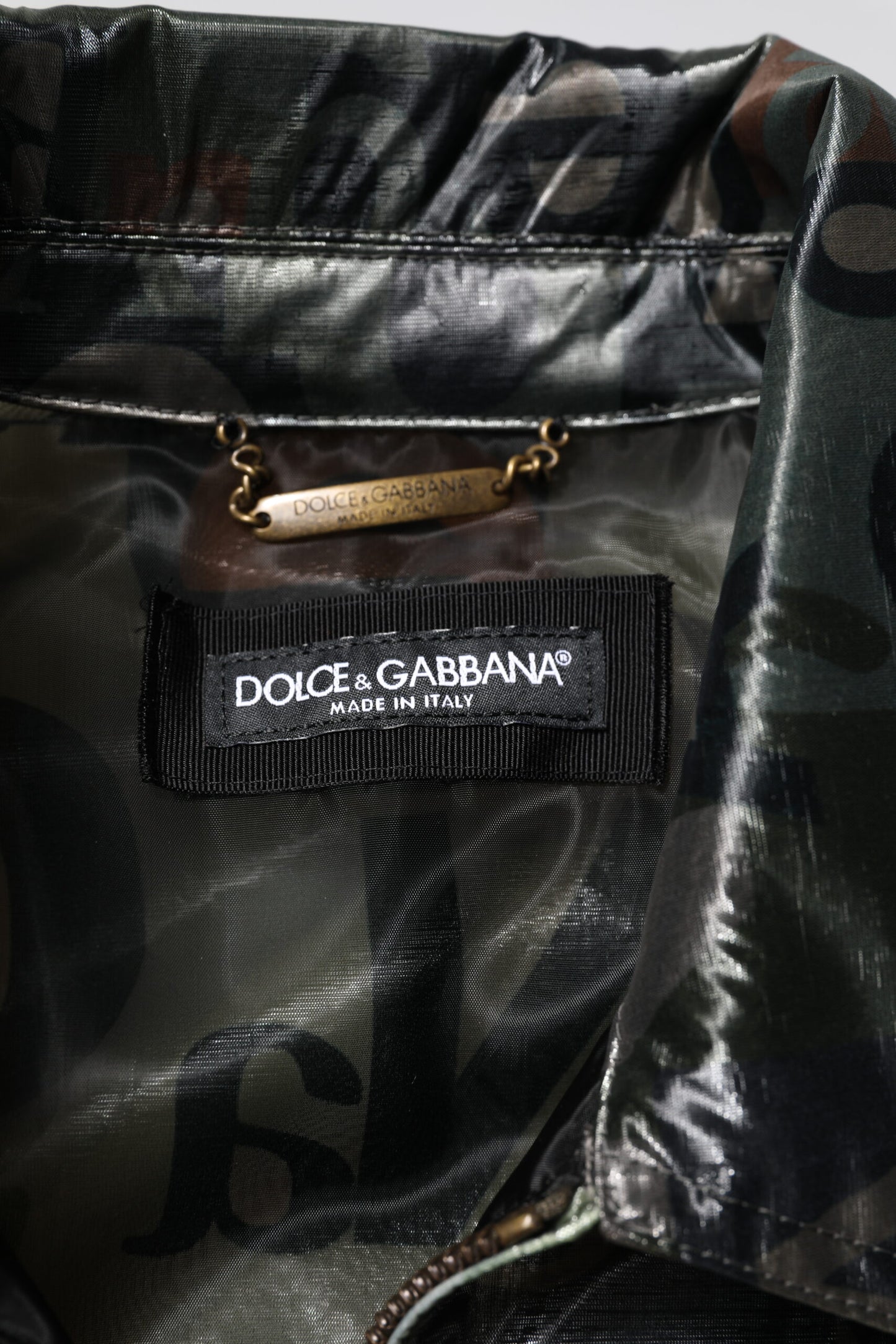 Dolce & Gabbana Green DG Logo Print Bomber Full Zip Jacket