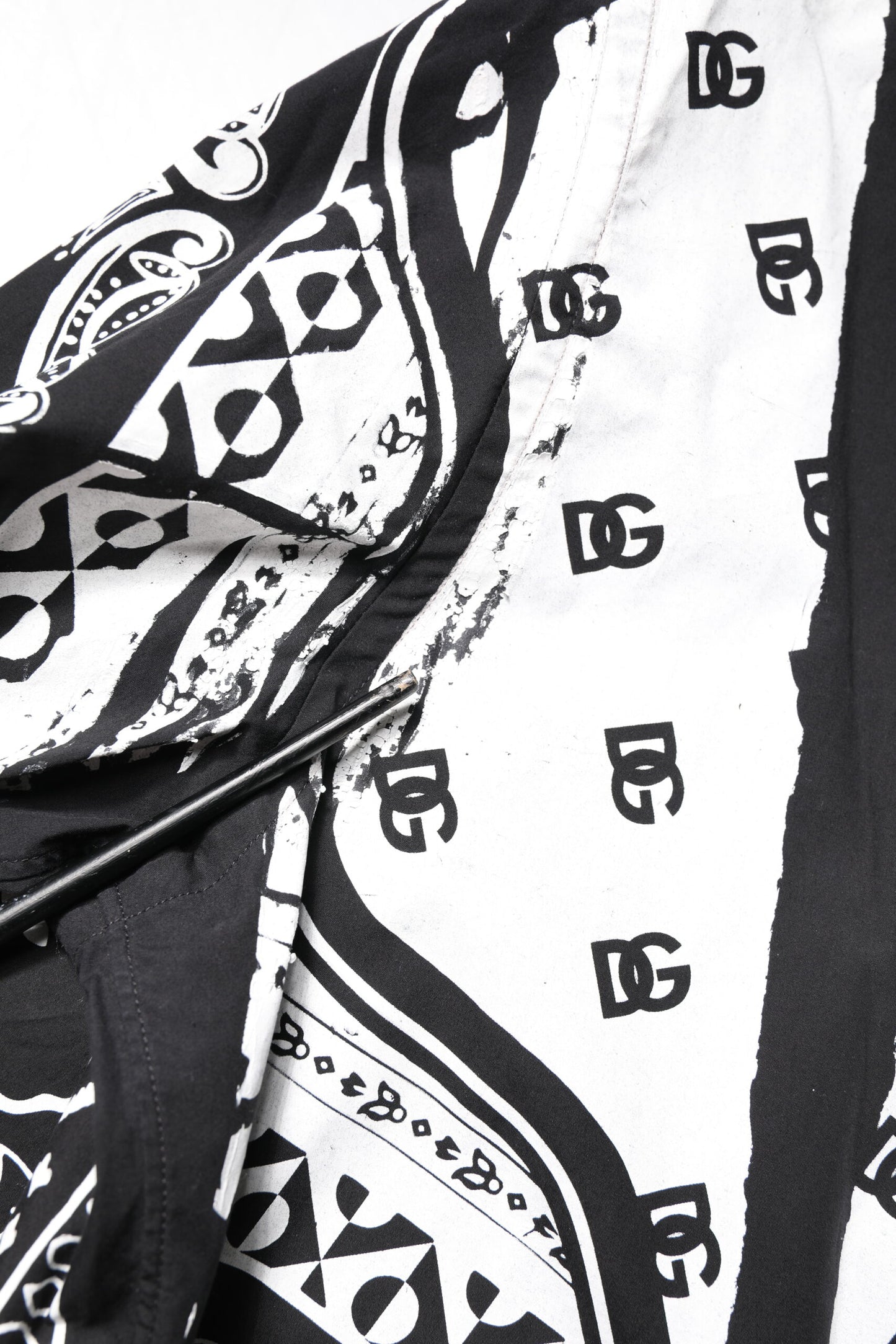 Dolce & Gabbana Black White Bandana MARTINI Men Dress Shirt