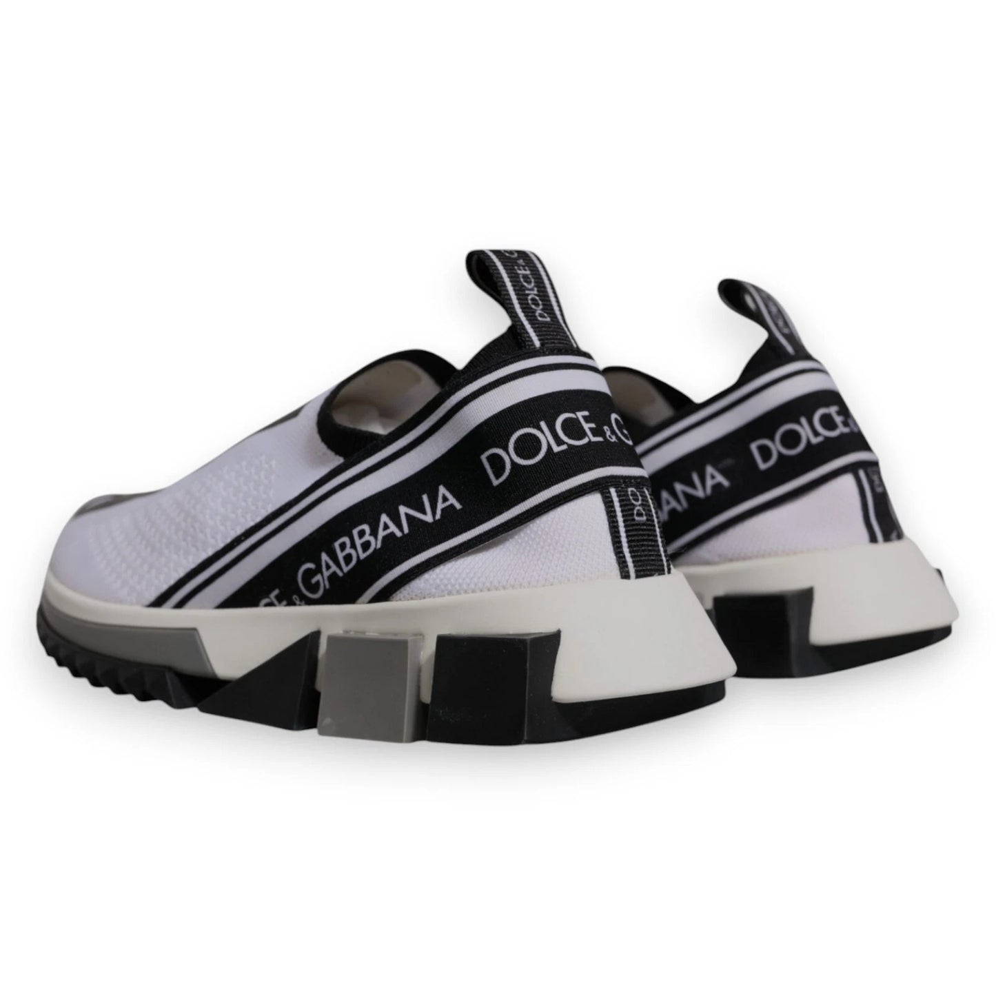 Dolce & Gabbana White Black Slip On Sorrento Sneakers Shoes