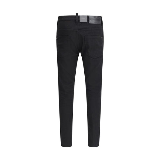 Dsquared² Black Cotton Straight-Leg Jeans