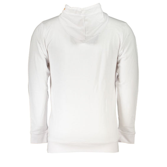 Cavalli Class White Cotton Men Sweatshirt with Hood