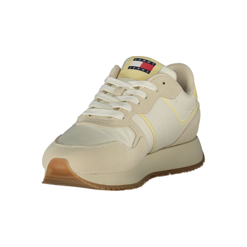 Tommy Hilfiger Beige Leather Women Sneaker