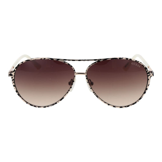 Guess Cream Metal Sunglasses