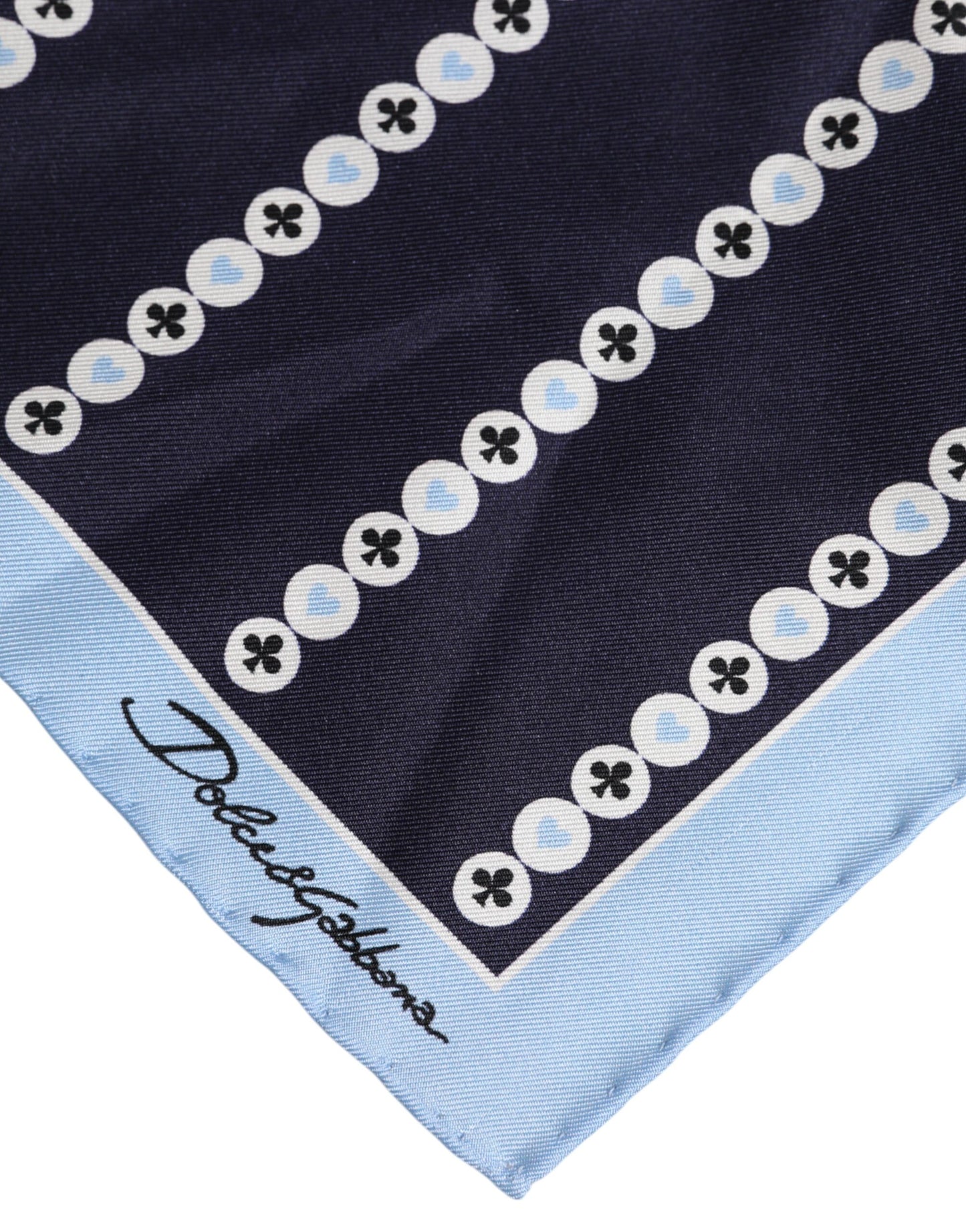 Dolce & Gabbana Blue Printed Silk Square Men Foulard Scarf