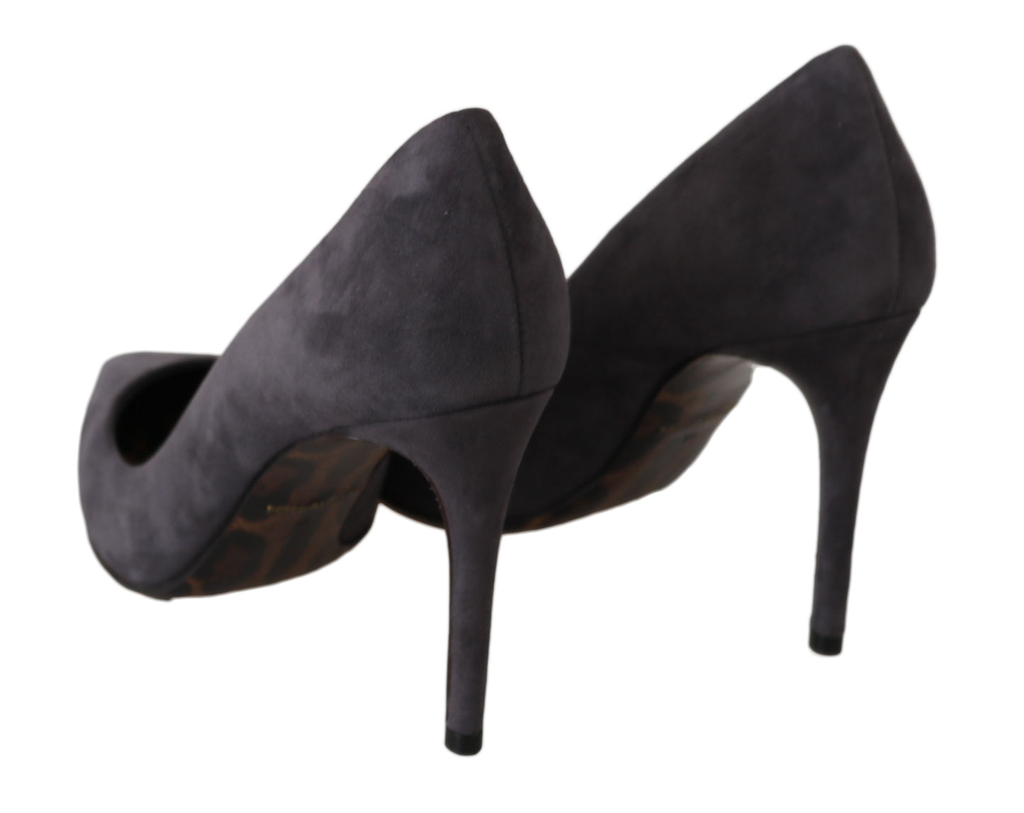 Dolce & Gabbana Gray Suede Leather Stiletto  Shoes Heels