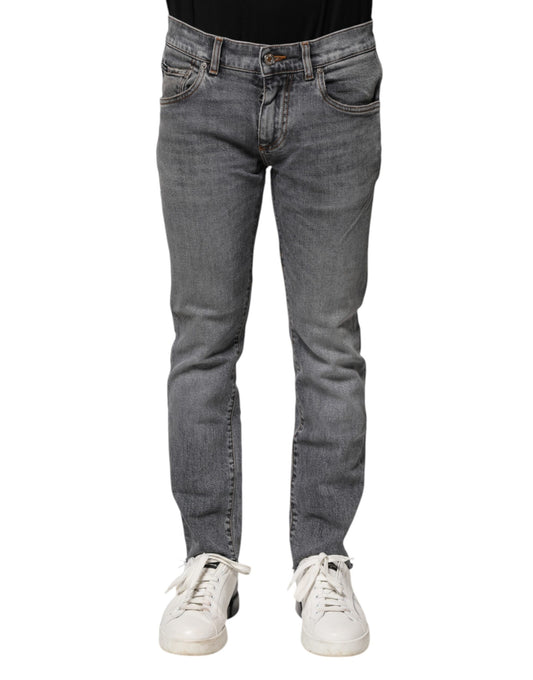 Dolce & Gabbana Gray Cotton Skinny Men Denim Jeans
