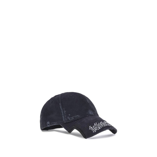 Balenciaga Black Cotton Cap (Baseball Hat)