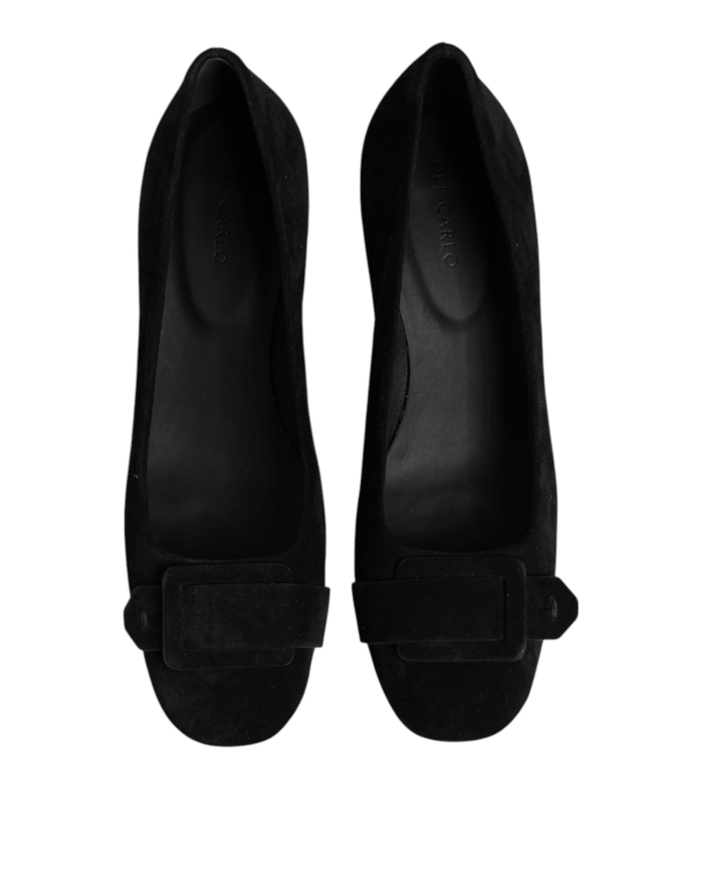 DEL CARLO Black Suede Leather Slip On High Heels Pump Shoes