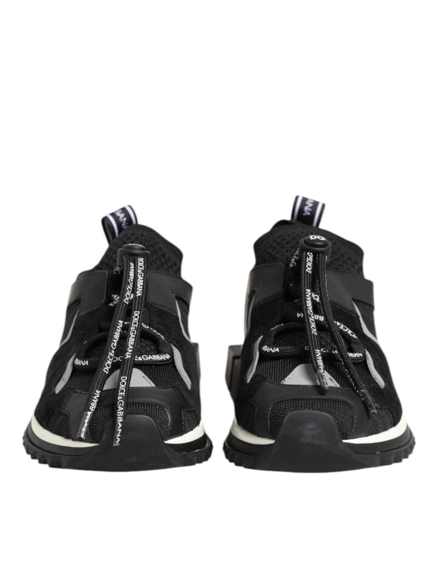 Dolce & Gabbana Black White Logo Sorrento Sneakers Shoes