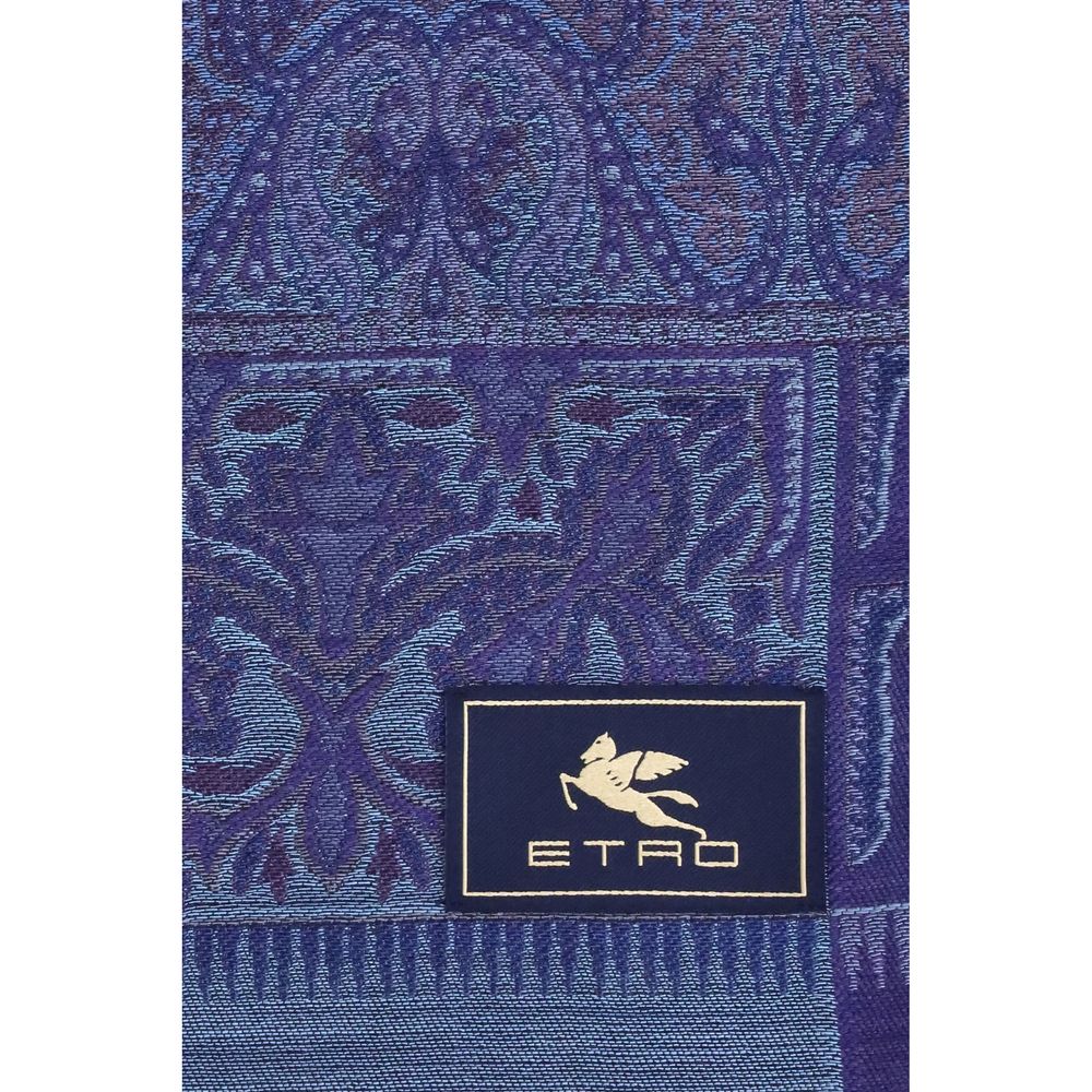 Etro Blue Wool Scarf