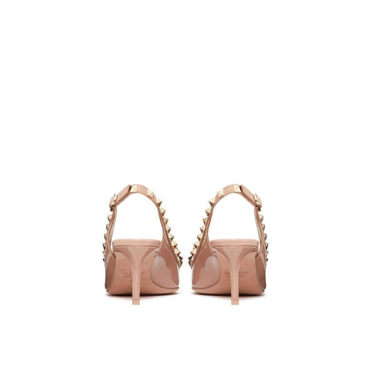 Valentino Garavani Beige Calfskin Mid Heel Pumps