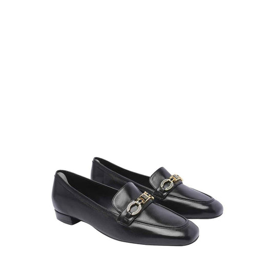 Stuart Weitzman Black Calfskin Slip-On Loafers