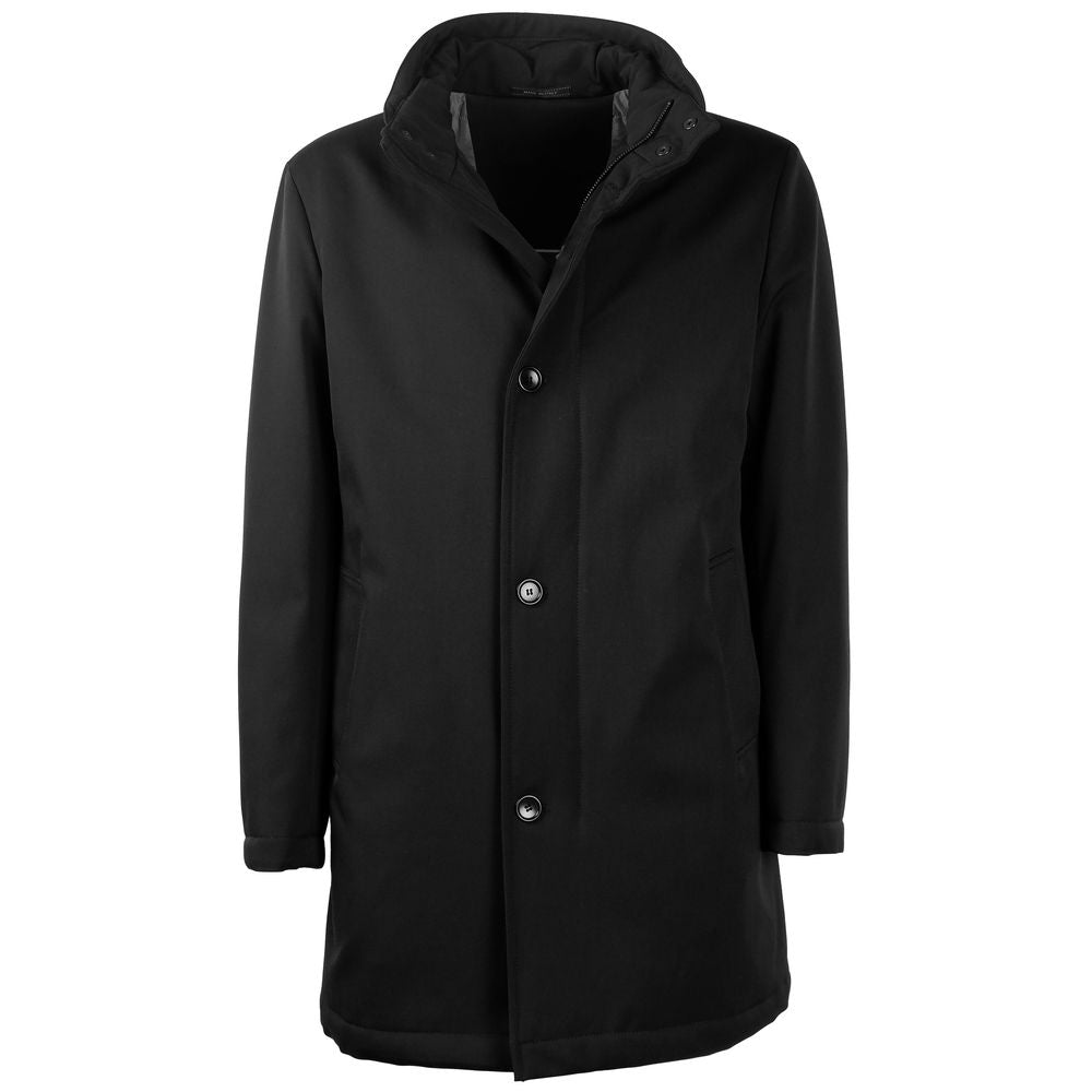 Made in Italy Black Wool Men Jacket