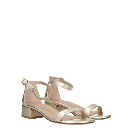 Stuart Weitzman Gold Leather Sandals
