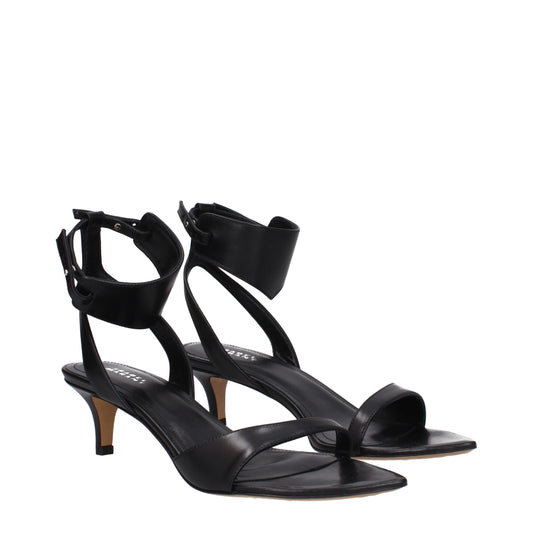 Isabel Marant Black Leather Sandals