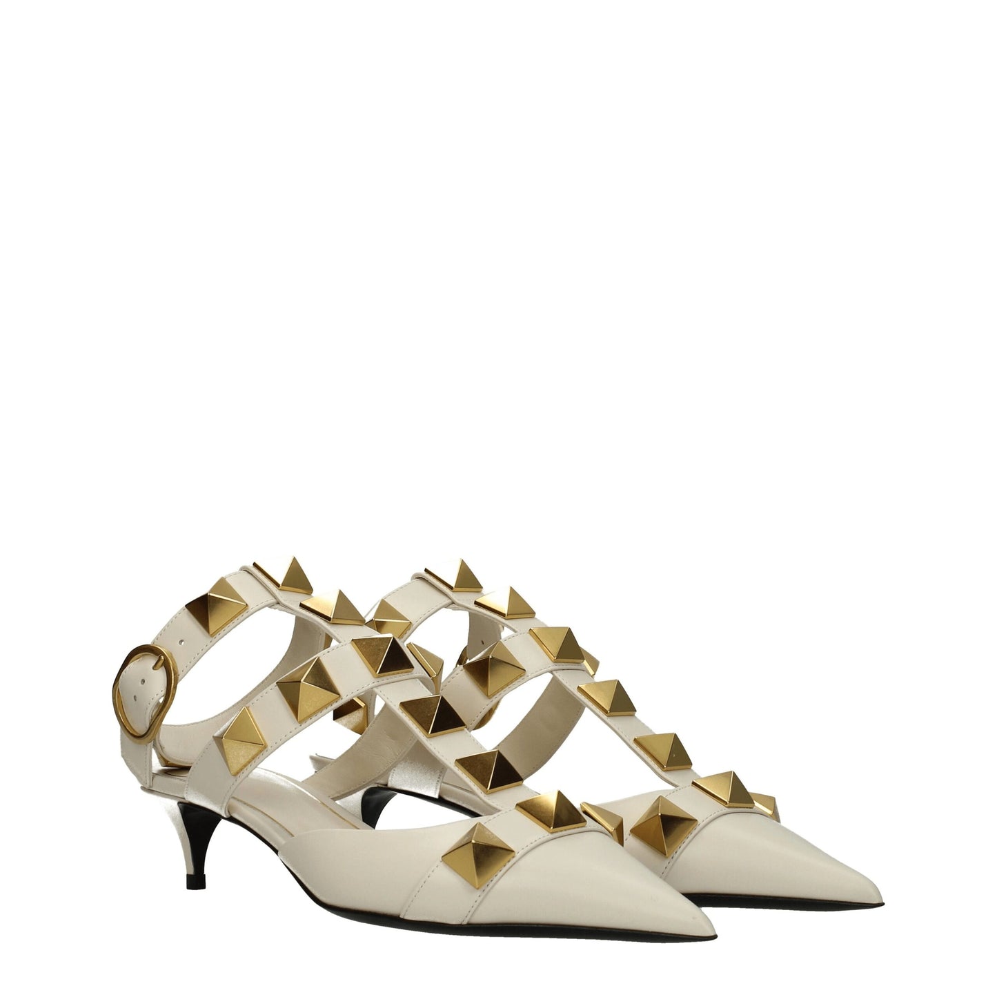 Valentino Garavani Beige Leather Stiletto Heel Sandals