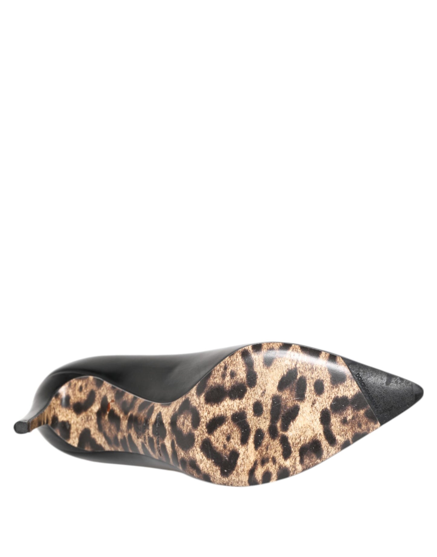 Dolce & Gabbana Black Calf Leather Stiletto Heels Pumps Shoes