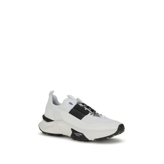 Valentino Garavani White Calf Leather Bos Taurus Athletic Sneakers