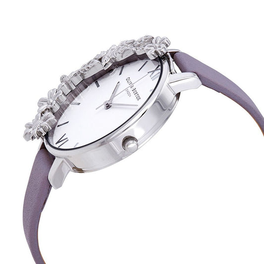 Olivia Burton Purple Artificial Leather Dress Watch