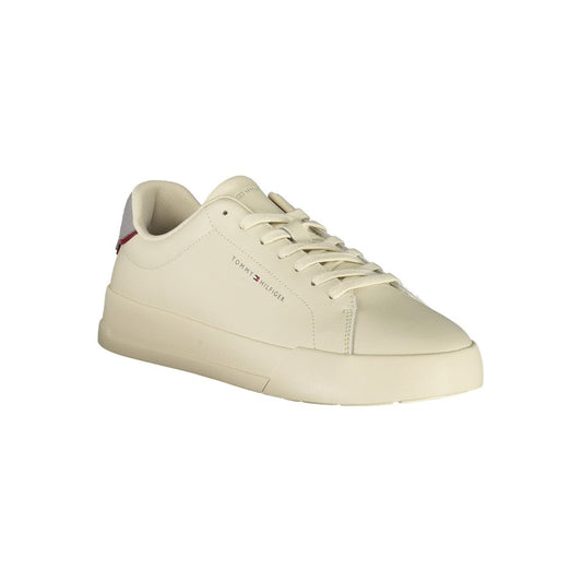 Tommy Hilfiger Beige Leather Men Sneaker