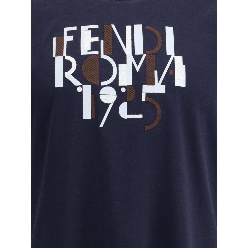 Fendi Blue Cotton T-Shirt