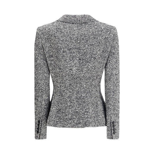 Dolce & Gabbana Gray Fleece Wool Blazer