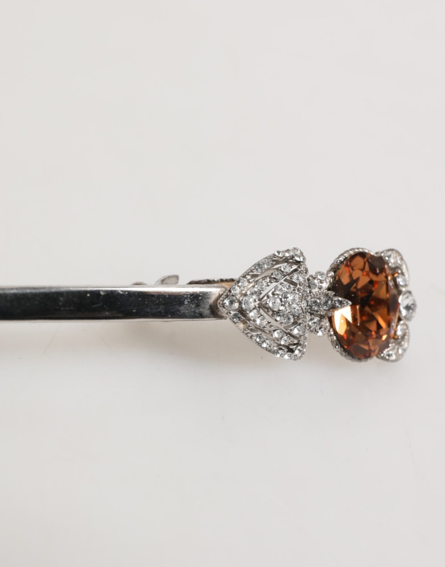 Lapel Pin 925 Sterling Silver Crystals Accessory Brooch