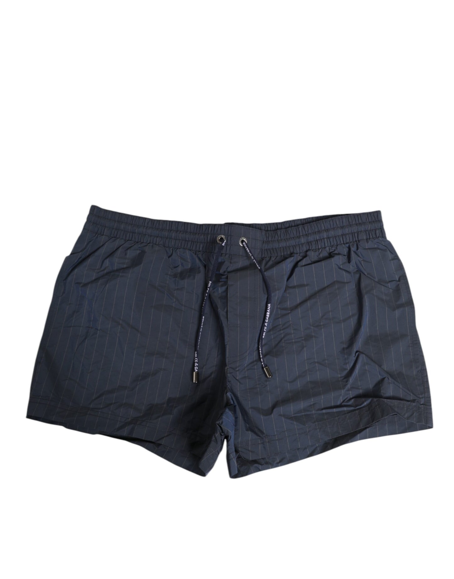 Dolce & Gabbana Navy Blue Polyester Nylon Pinstripe Men's Swimwear