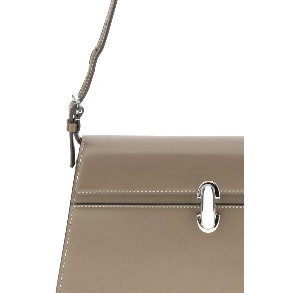 Savette Beige Calf Leather Bos Taurus Shoulder Bag