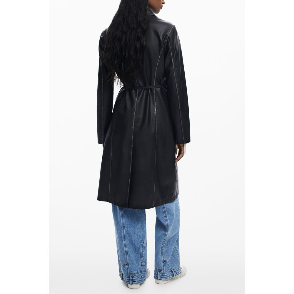 Desigual Black Polyethylene Women Coat