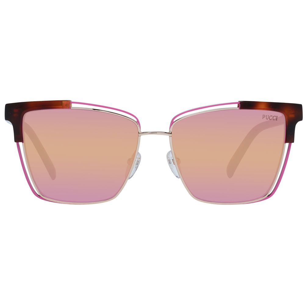 Emilio Pucci Brown Acetate & Metal Sunglasses