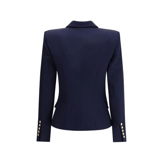 Balmain Blue Fleece Wool Blazer