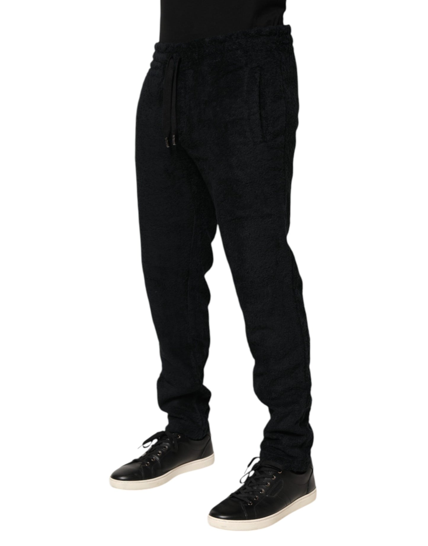 Dolce & Gabbana Black Cotton Logo Men Jogger Sweatpants Pants