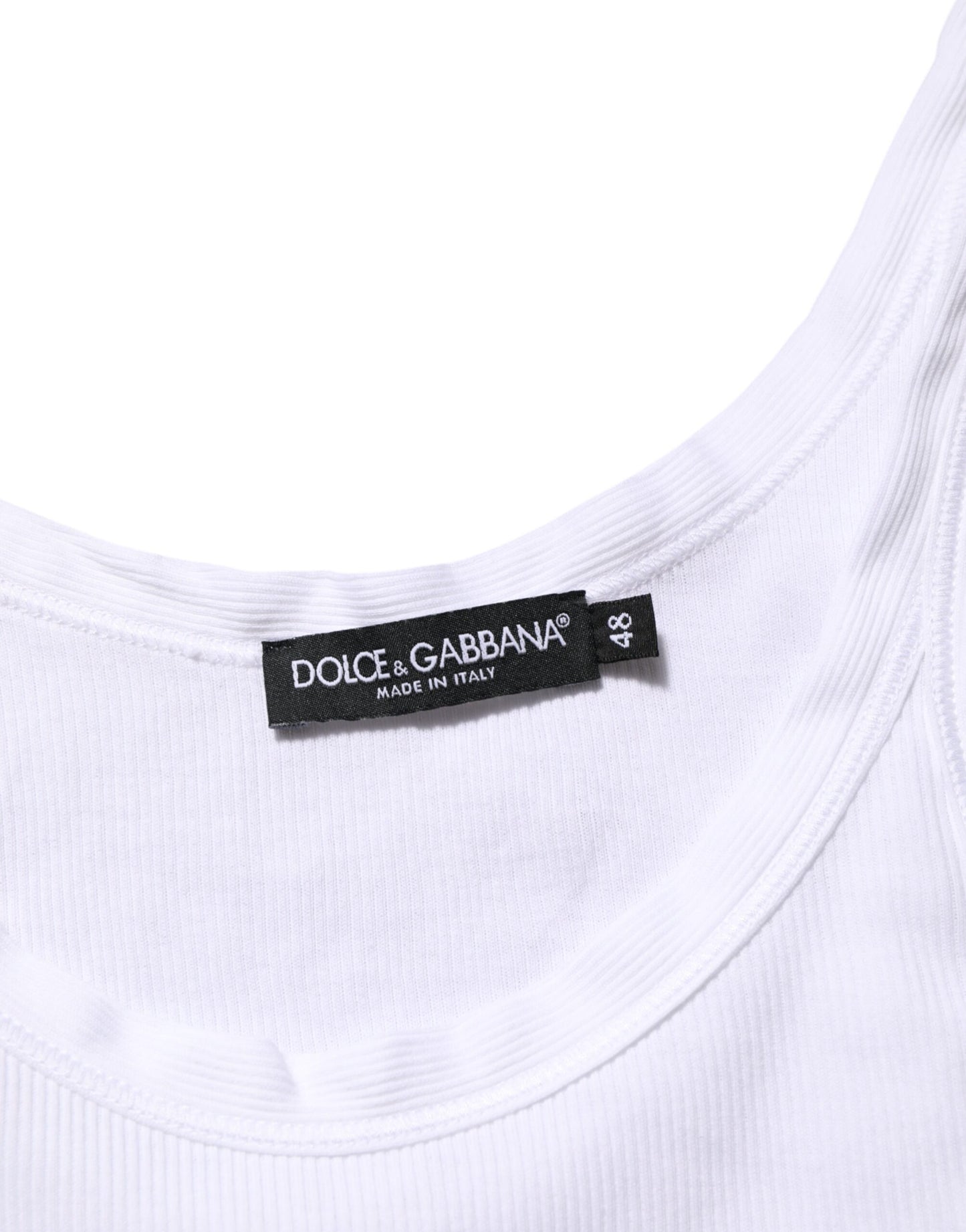 Dolce & Gabbana White Sleeveless Round Neck Tank Top T-shirt