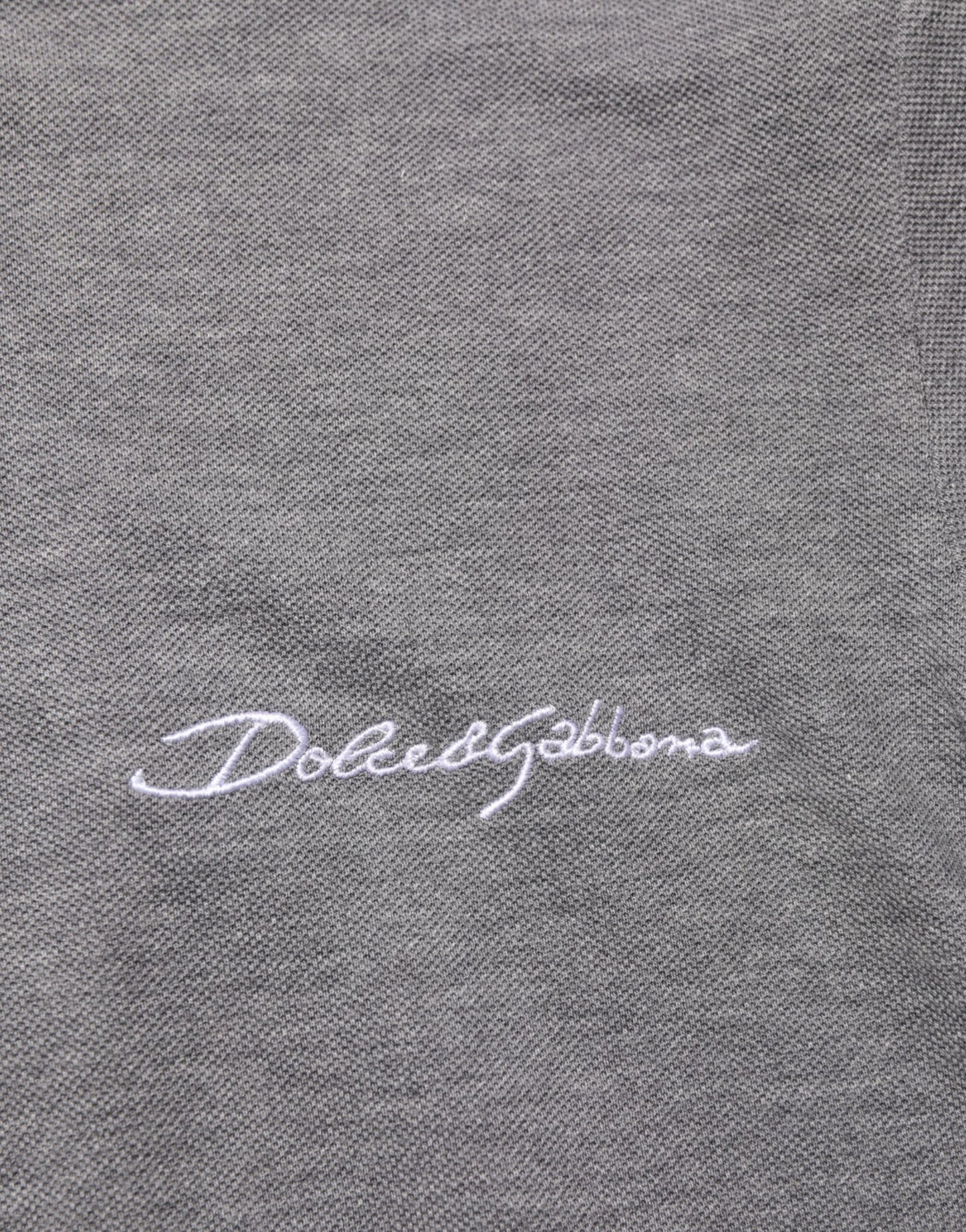 Dolce & Gabbana Gray Logo Embroidery Collared Polo T-shirt