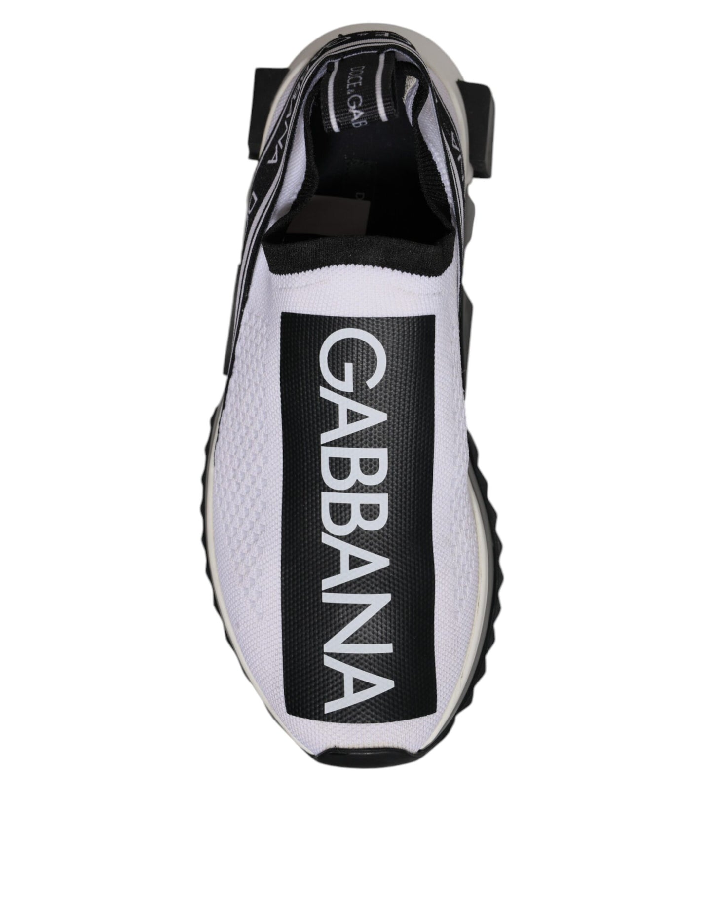 Dolce & Gabbana Black White Slip On Sorrento Sneakers Shoes