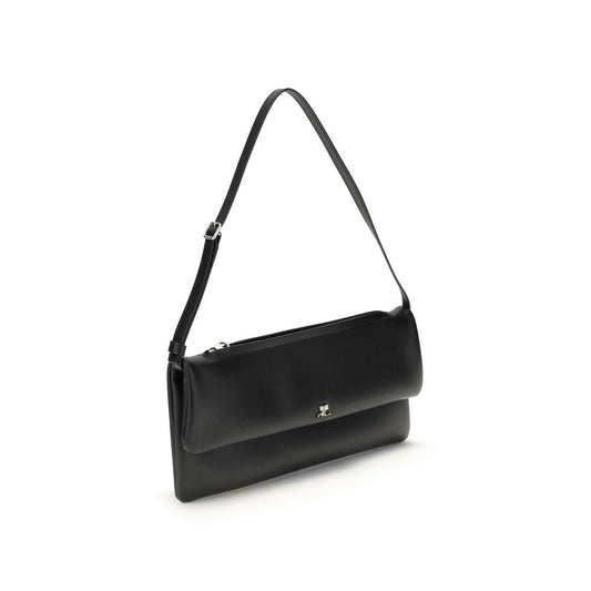Courrèges Black Calf Leather Bos Taurus Shoulder Bag