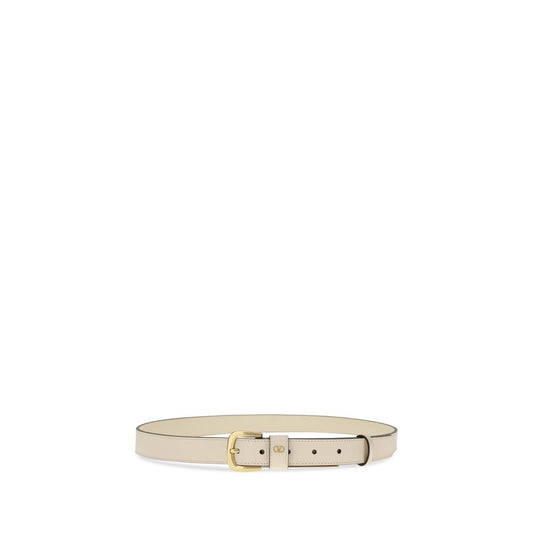 Valentino Garavani White Leather Regular Belt