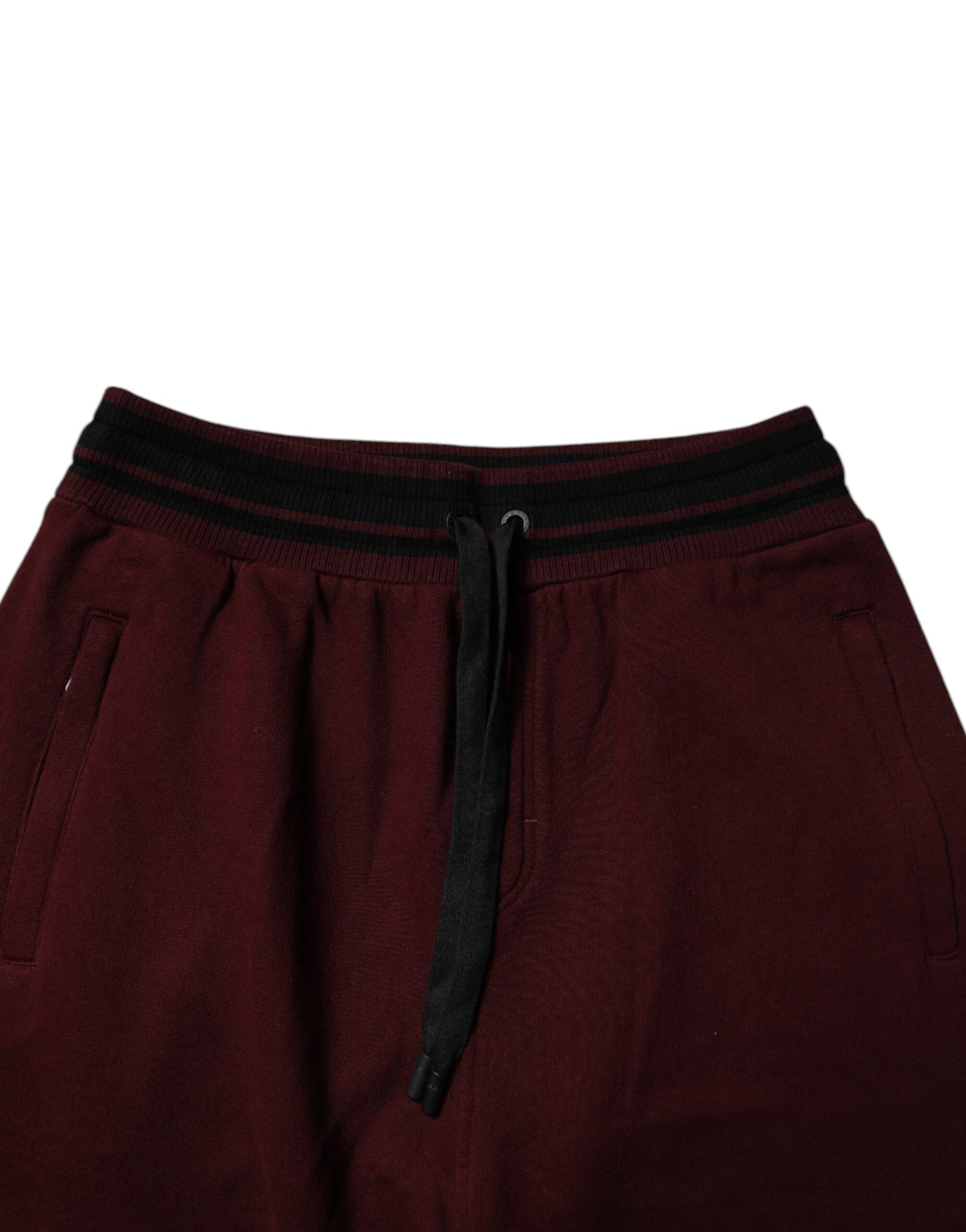 Dolce & Gabbana Maroon Cotton Men Jogger Sweatpants Pants
