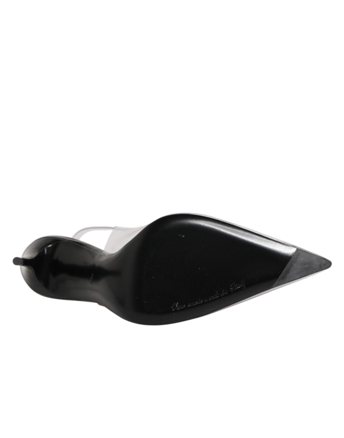 Dolce & Gabbana Black Leather Clear PVC Slingback Pumps Shoes
