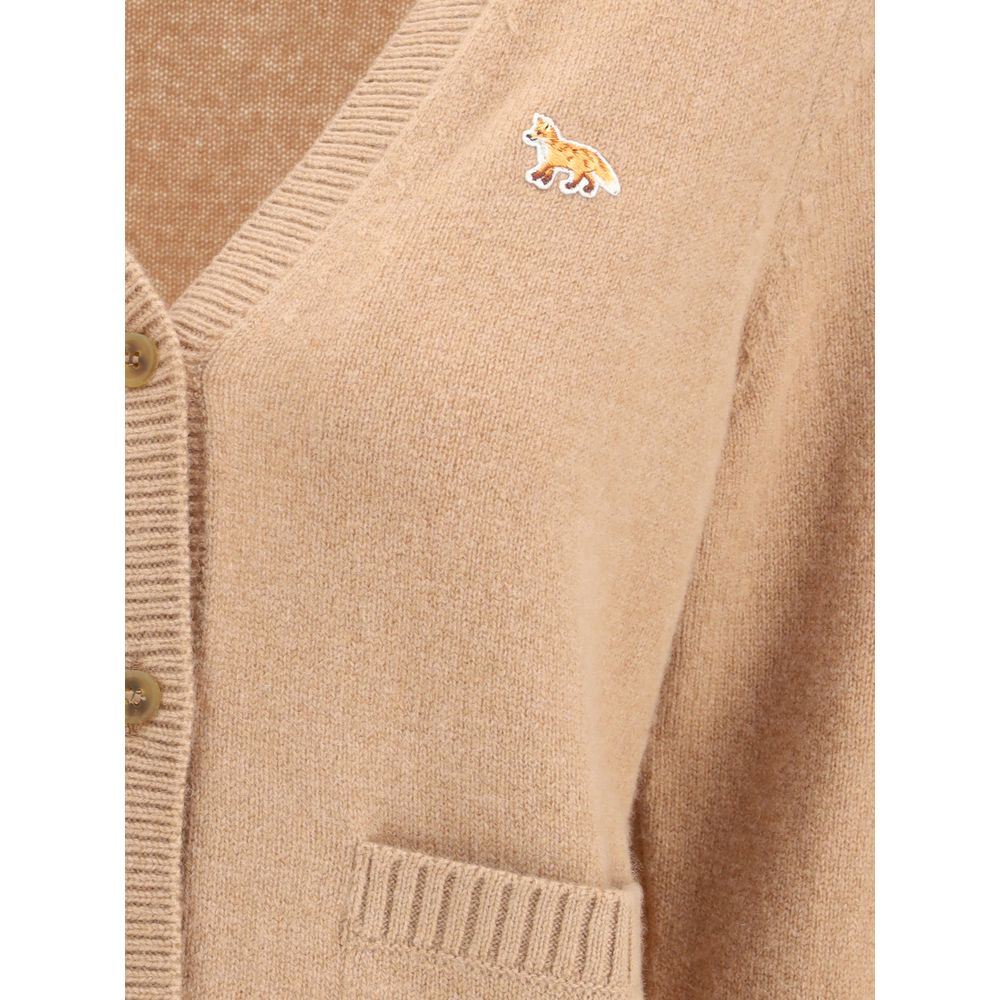 Maison Kitsuné Brown Wool Cardigan