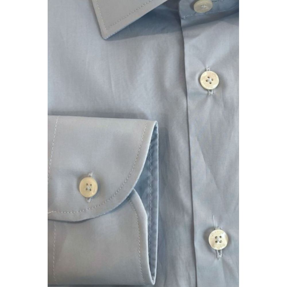 Baldinini Trend Light Blue Cotton Men Shirt