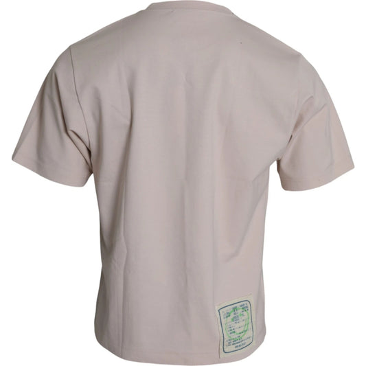 Dolce & Gabbana Beige Cosmic Love Cotton Crew Neck T-shirt