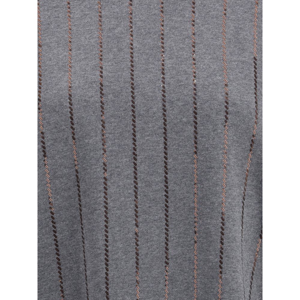 Brunello Cucinelli Gray Cotton Sweatshirt