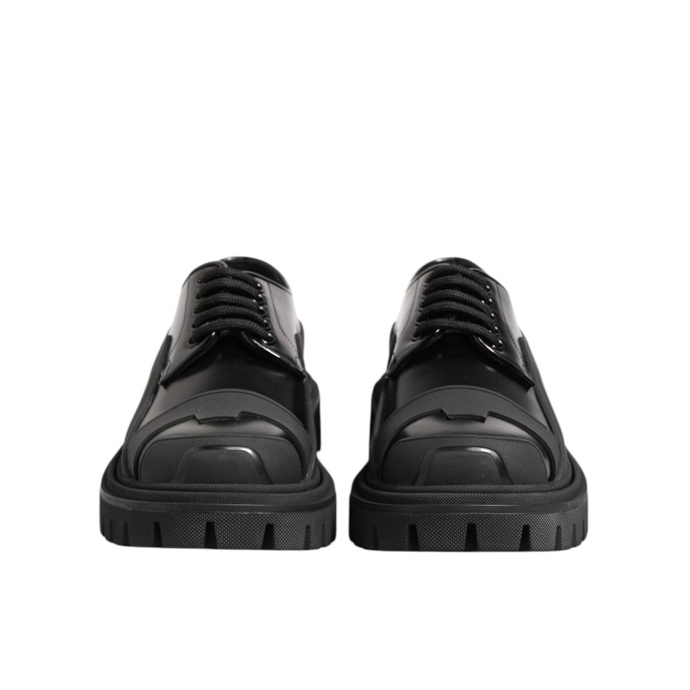 Dolce & Gabbana Black Calfskin Oxfords And Derbies