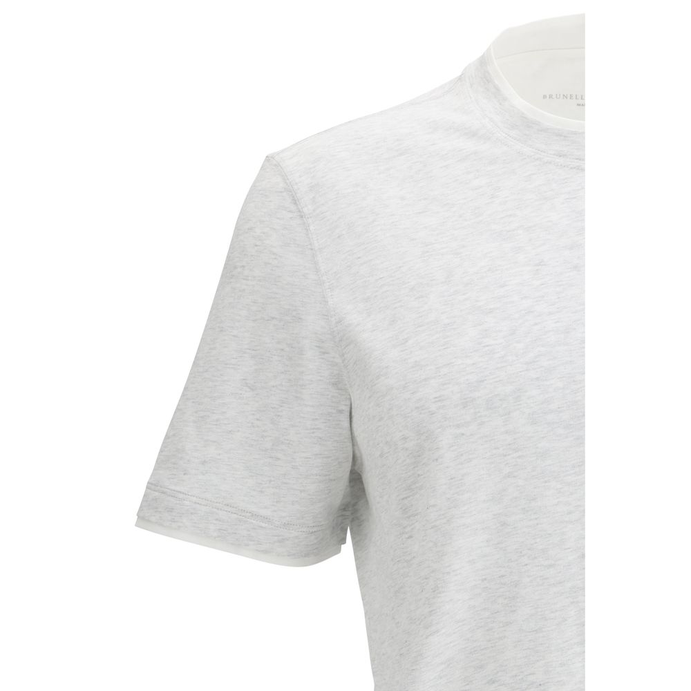 Brunello Cucinelli Gray Cotton T-Shirt