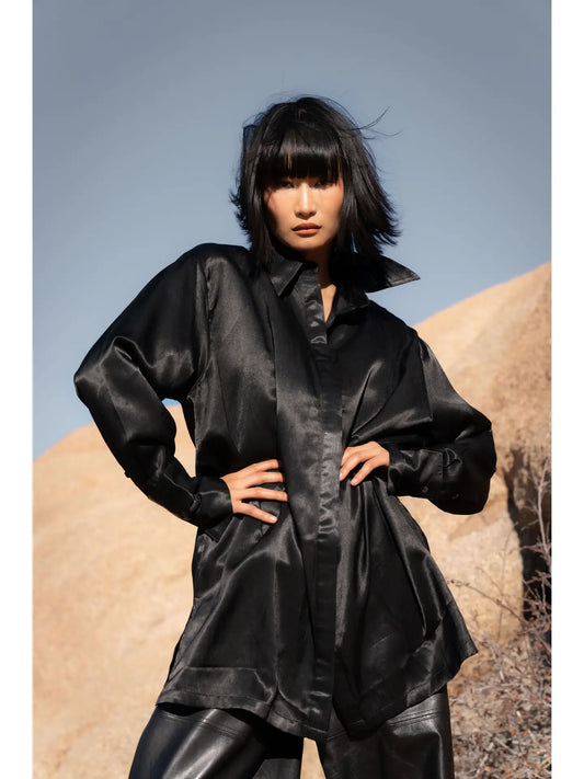 Forever My Muse Silk Shirt Dress